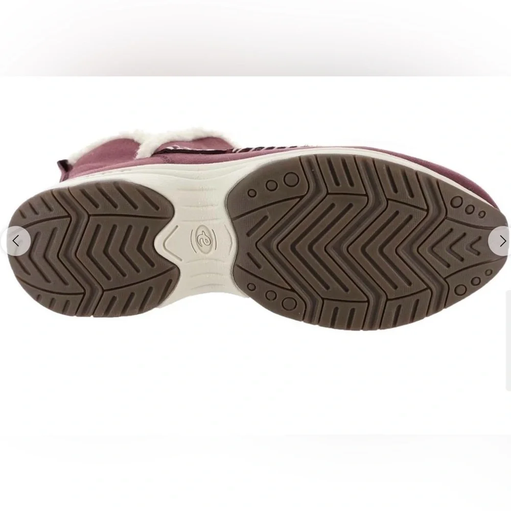 New in Box Easy Spirit 9.5W Tuva Casual Booties in Dark Red Shoes Fur Lined New - Picture 3 of 7